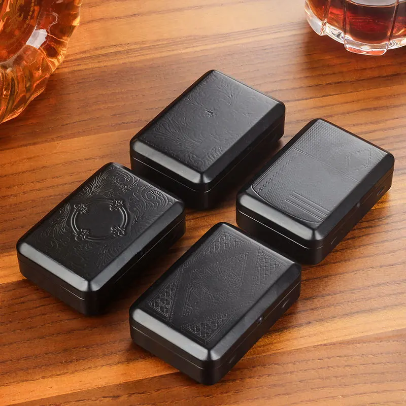 Pocket Metal Cigarette Cases Rectangular Tobacco Box Storage Cigarette Box With Clip