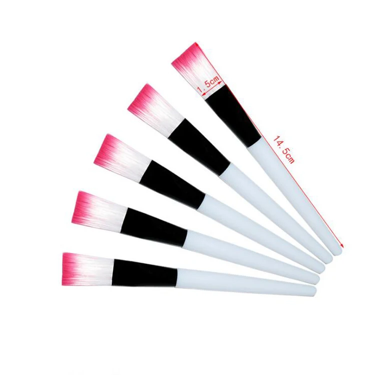  Wholesale White Color Pink Mask Brush Plastic Handle Soft Nylon Hair Cosmetic
