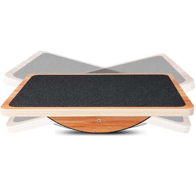 Professional Wooden Wobble Rocker Board Wood Standing Desk Accessory Balancing Board for Under Desk Balance Board