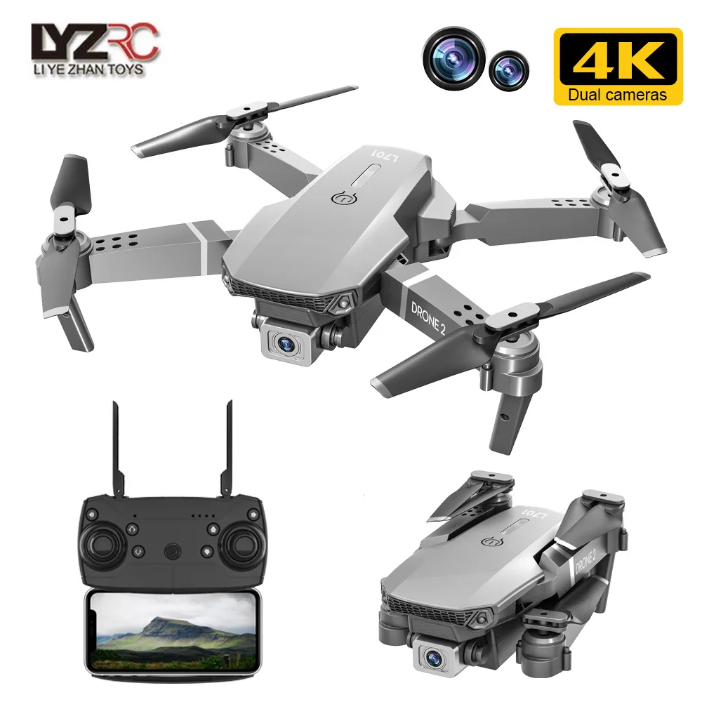  LYZ L701 мини-Дрон с разрешением 4K 2 4G 6-осей GYR Квадрокоптер поддержкой Wi-Fi FPV камера высота режим удержания складной Дрон VS E68