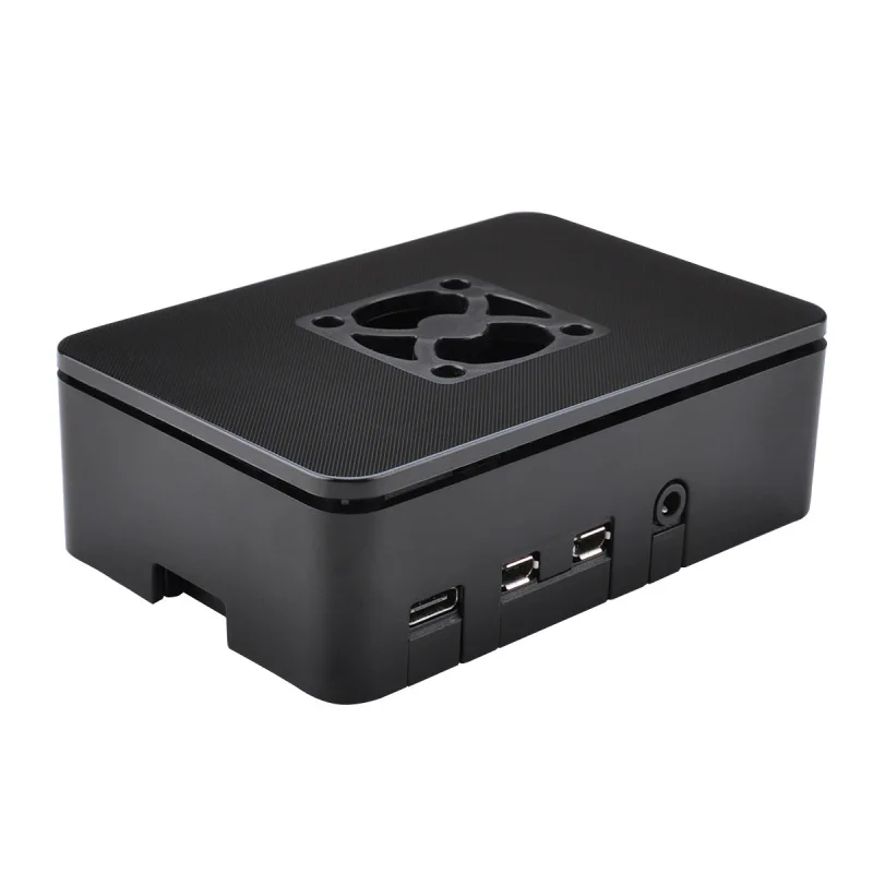Custom Factory 4B Square Black Enclosure Box  Housing Shell  Raspberry Pi  Case