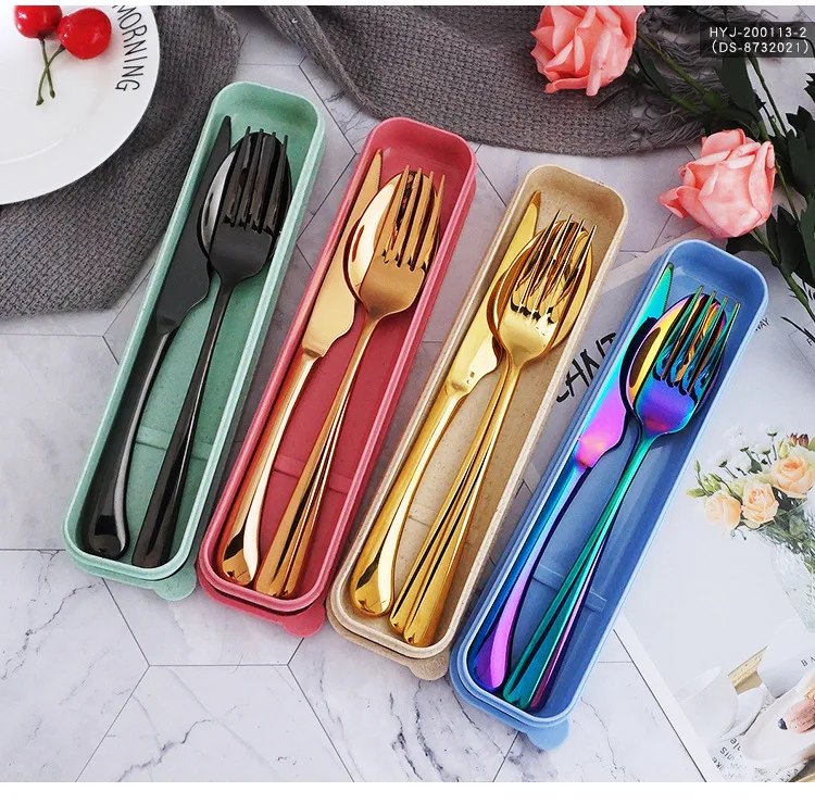 High Quality Polished Luxury Restaurant Set Cutlery 18/10 Stainless Steel Wedding Royal  Plated Gold Flatware