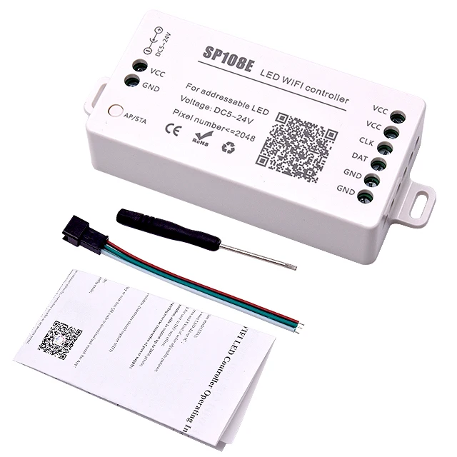 Sp108e Wifi светодиодный контроллер пиксель Spi Адресуемая Светодиодная лента приложение пульт дистанционного управления 2048 пикселей