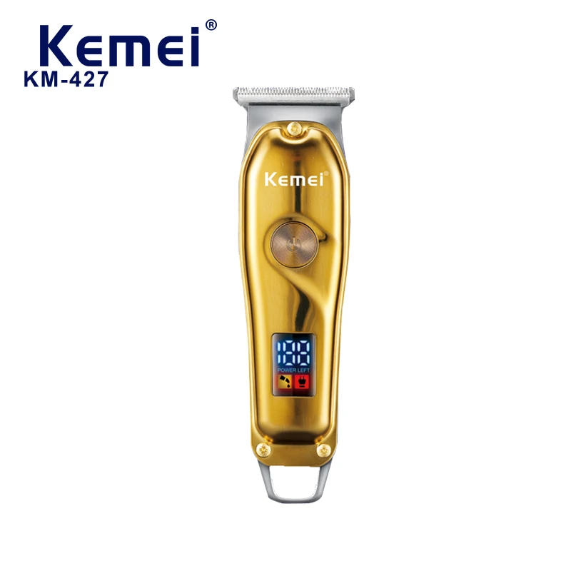 Usb Electric Hair Trimmer Rechargeable Shaver Razor Kemei Km-427 Led Digital Display Cordless Adjustable Clipper Hair Barber