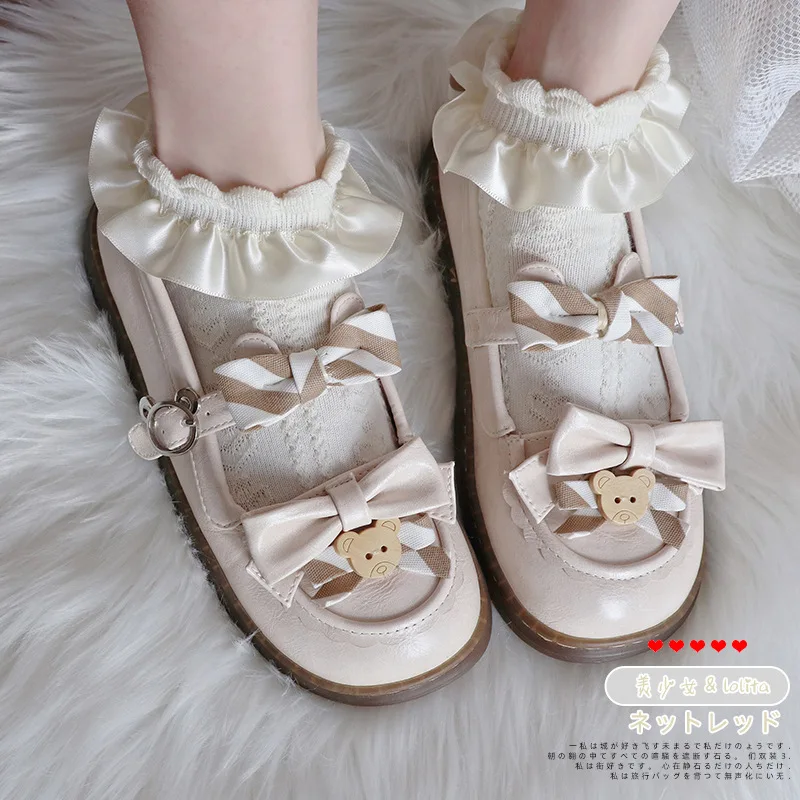 Women Socks Lolita Style Japanese Cute Frilly Ruffle Socks Solid White Black Mesh Lace Girls Sweet  Short Socks