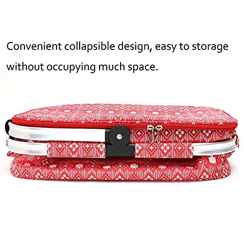 Custom Large Color Print Insulated Folding Waterproof Insulated Cooler Tote Picnic Basket