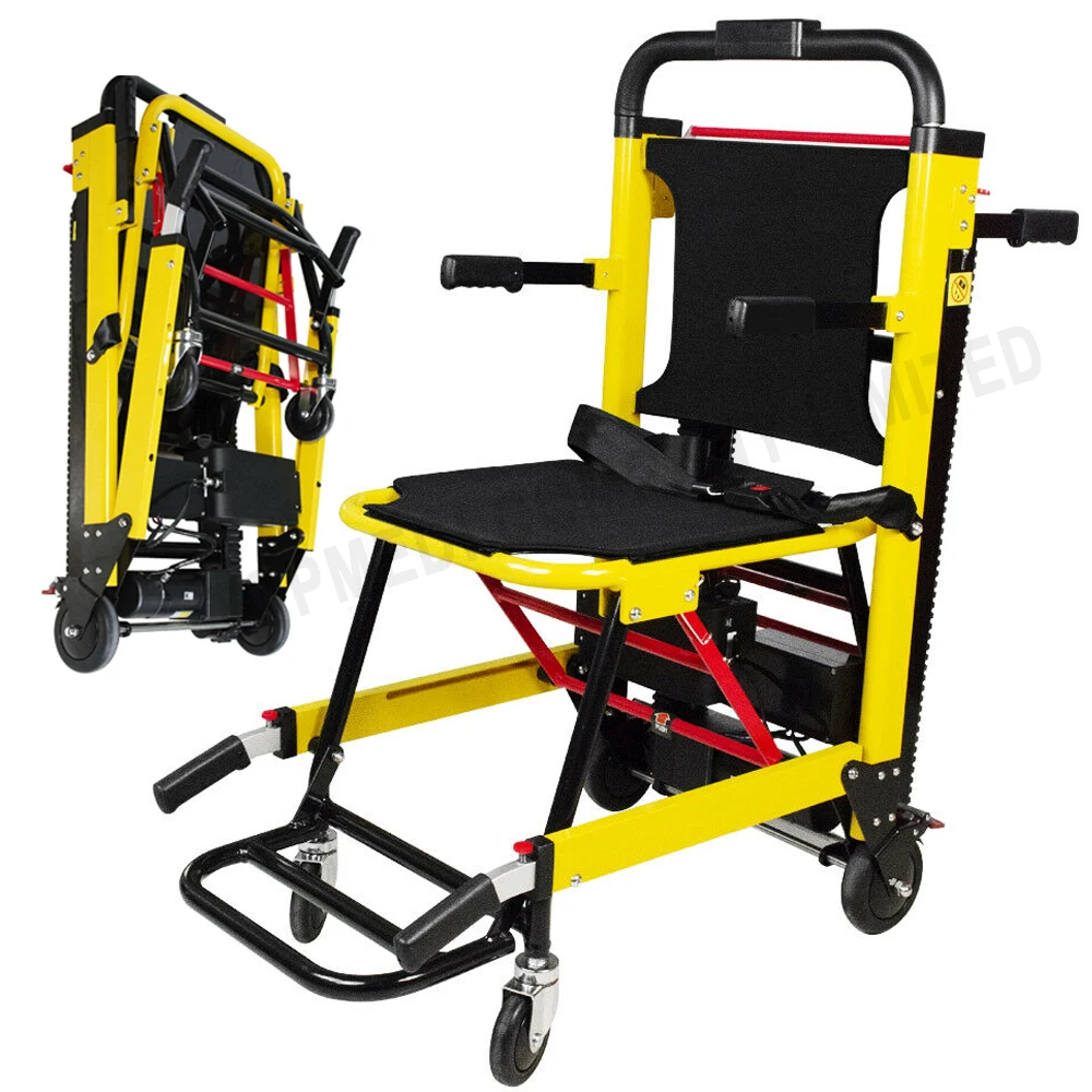 Foldable Aluminum Emergency Stair Climbing Wheelchair Mobile Powered Stair Chair for Home & EMS Use