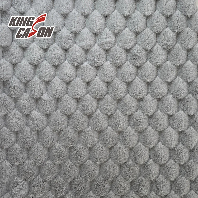 Kingcason China Factory 100%Poly Long Pile Plush Turtle Shell Jacquard Rabbit Faux Fur Fleece Fabric For Jacket Garment Blanket