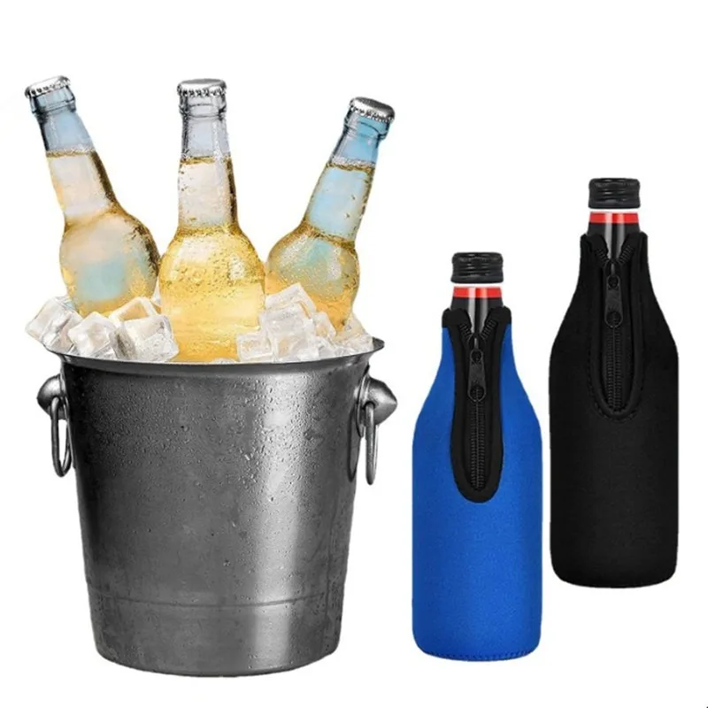 330 Ml Or 375 Ml Keep Beer Cold And Hands Warm Enclosed Bottom Beer Bottle Insulator  Beer Bottle Insulator Sleeve With Zipper
