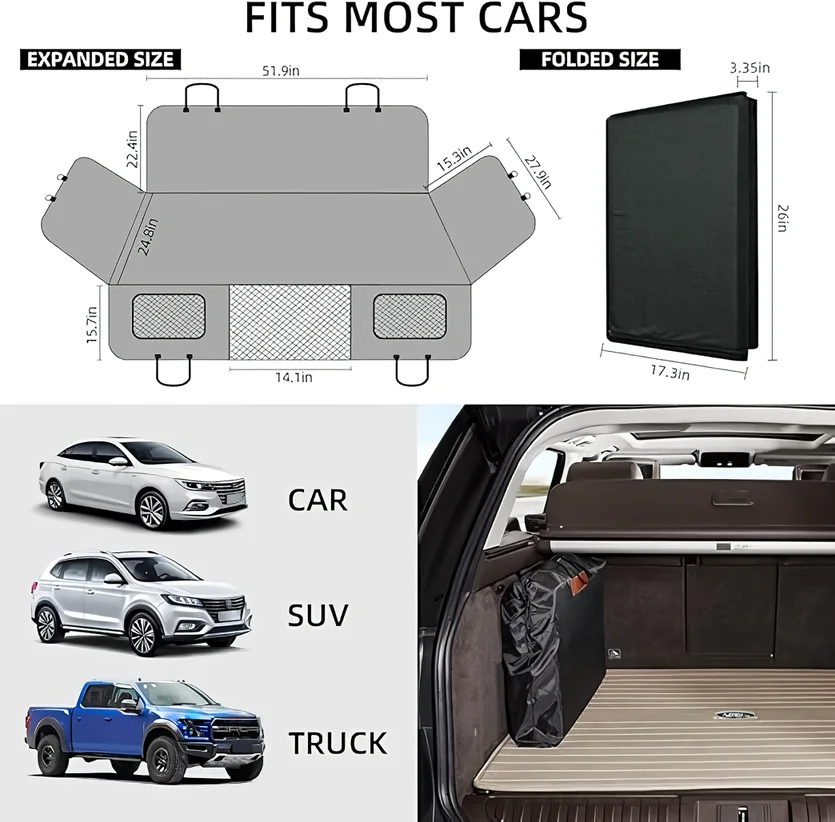 Non-Slip Large Backseat Travel Bed Bus Hammock Dog Car Seat Cover For Back Seat