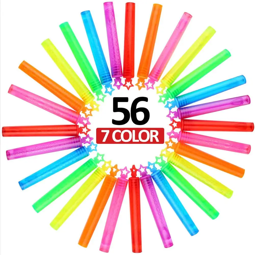 Non-toxic Smelless Bubble Wand, 56 Pcs Mini Star Bubble Wand For Kids Child Birthday Party Favor