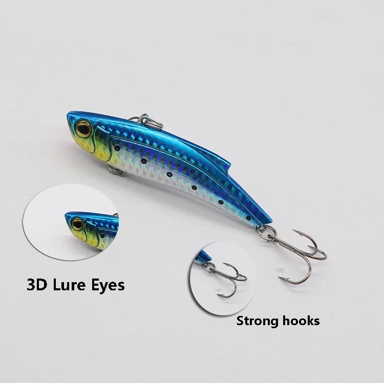 HOT SALE 9.3cm27.5g VIB Spoon Blade Metal Fishing LureBass Lures Artificial Bait Sinking Vibration Fishing Lure
