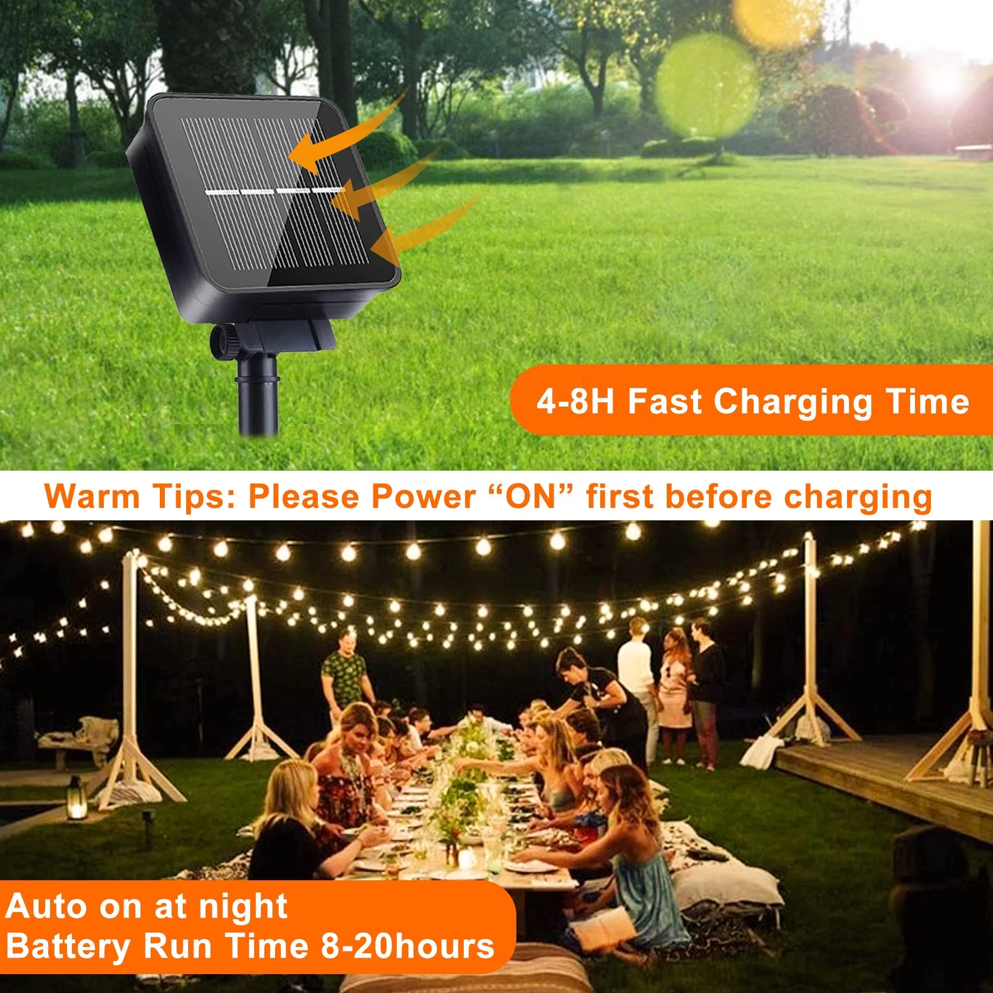 Night Camping Lamps Ip65 Outdoor Waterproof LED Solar String Lights Party Holiday Christmas Decoration