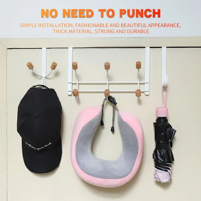 Wall-mounted Bathroom Metal Clothes Hook Over the Door Hat Hanger Back Door Hanging Hook