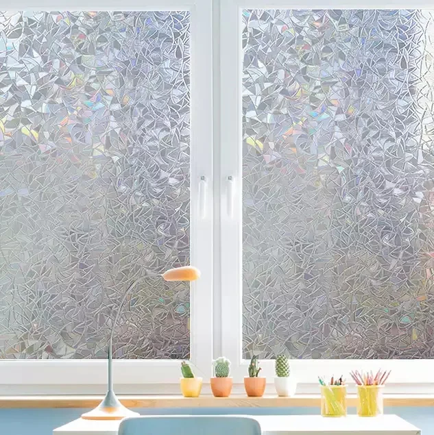 
Non Adhesive 0.3mm thickness 3D privacy Rainbow window film 