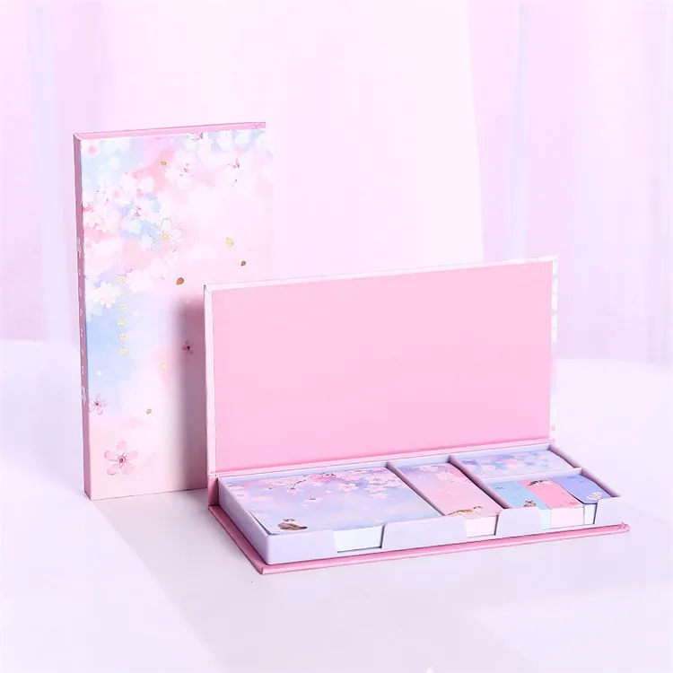 Stationery novelty eco-friendly sakura flower star page marker memo pad sticky note set