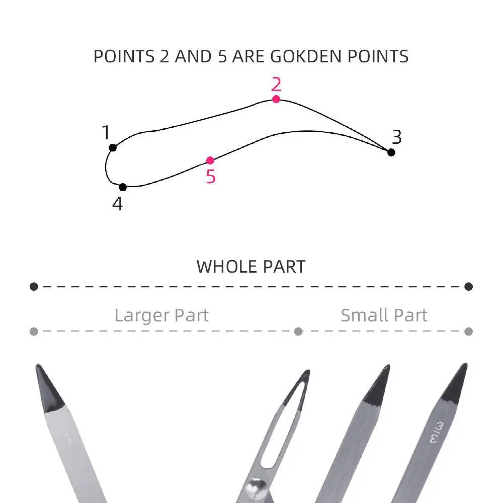 Microblading Measurement Sliding Eyebrow Ruler Stainless Steel Durable Eyebrow Make up Tool Eyebrow Shaping