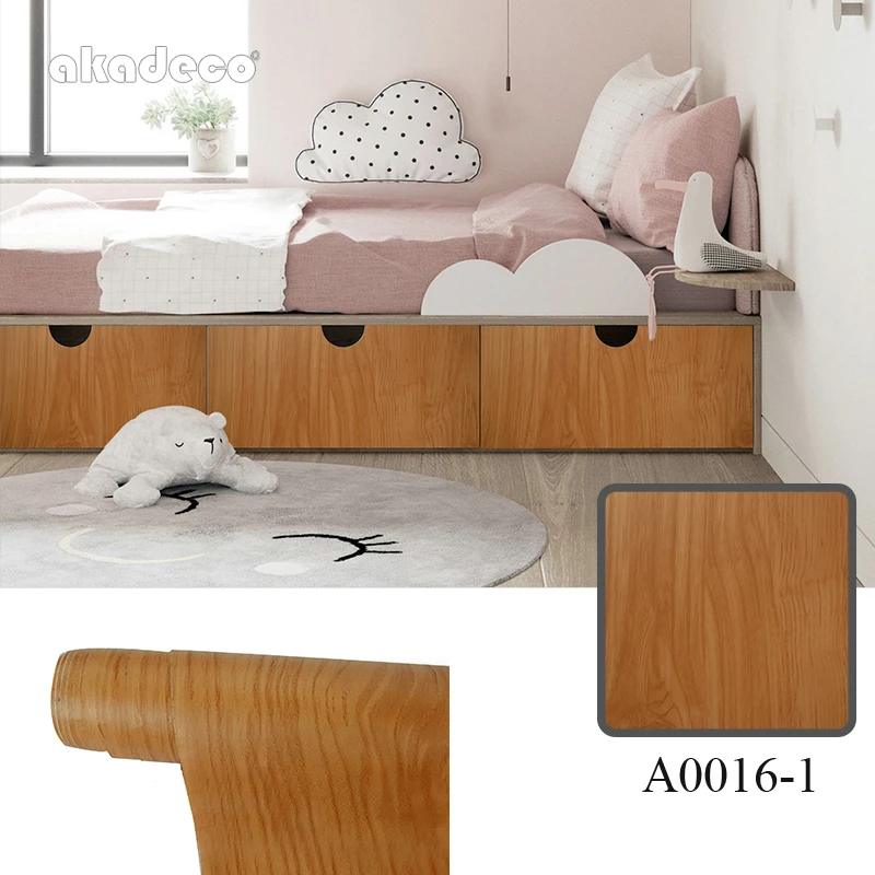 Akadeco Eco-Friendly PVC Self Adhesive Peel And Stick Countertop Desk Table Top Furniture Decoration Wood Grain Wallpaper