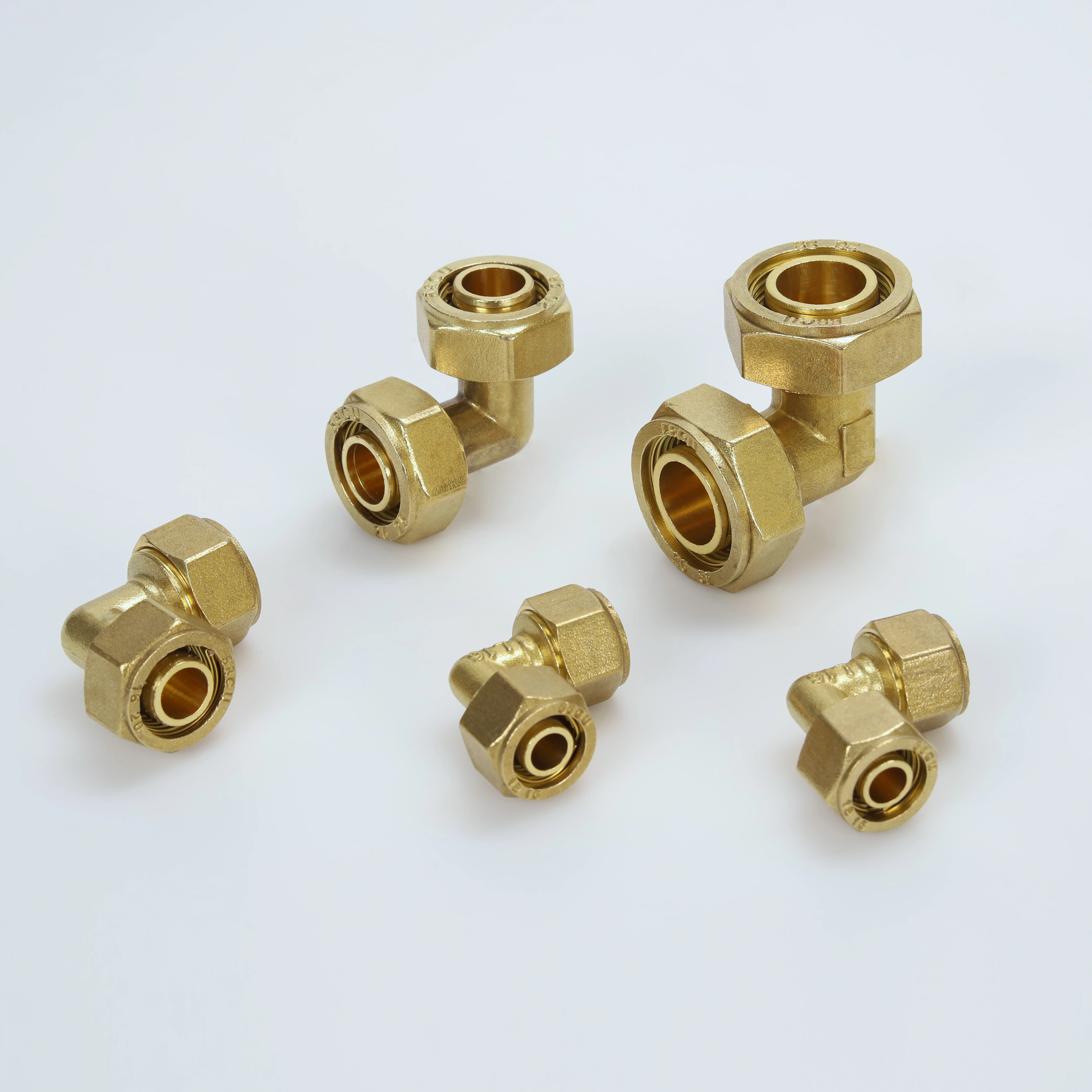 Fittings Compression Equal Elbow Fitting MG-F005 Brass Plumbing Brass Hexagon Pvc Female Adaptor Male Female Pipe Fittings Solid