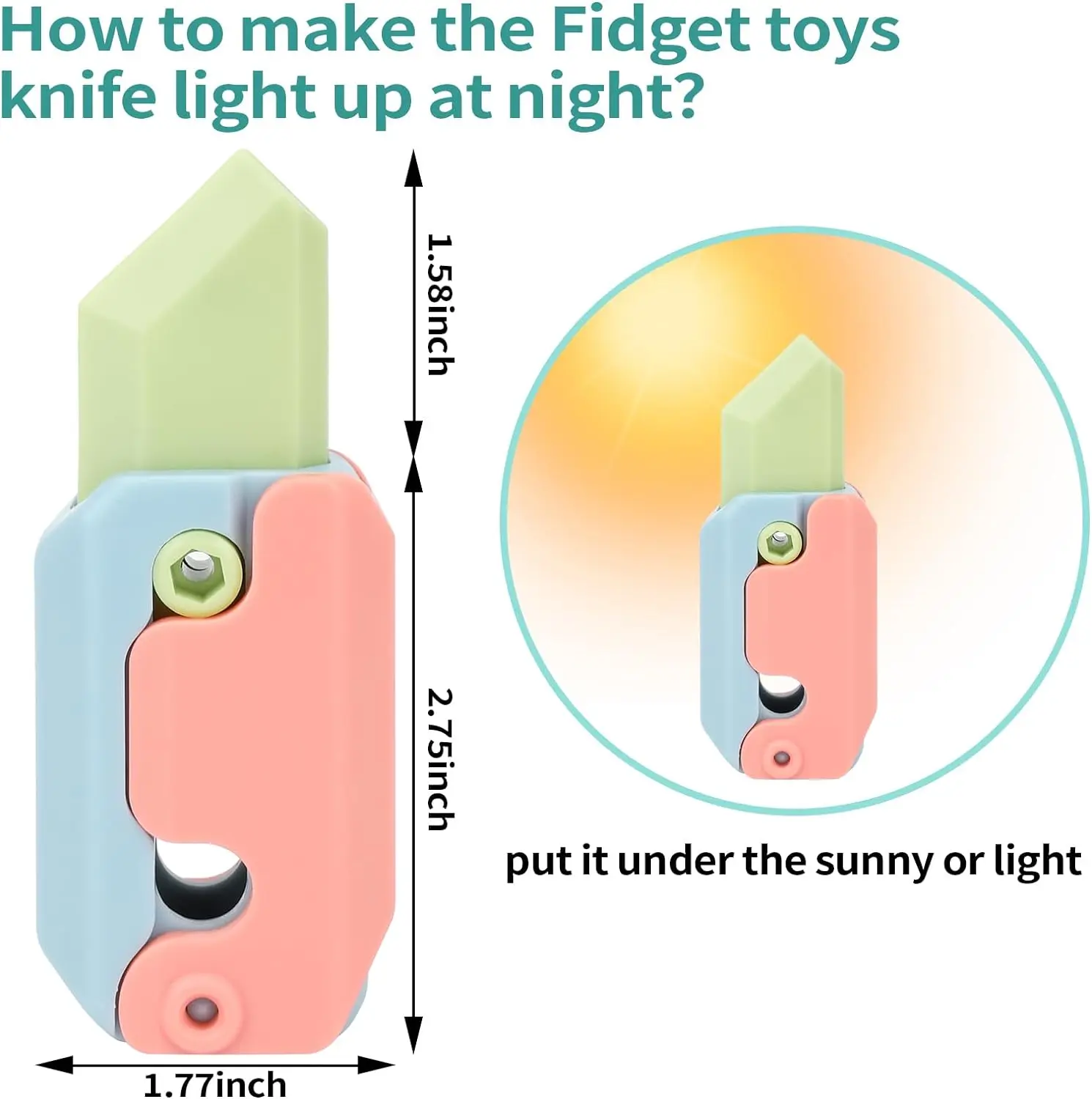 Glow in the Dark Gravity Fidget Toys Sensory Knife Fidget Toys for Kids & Adults
