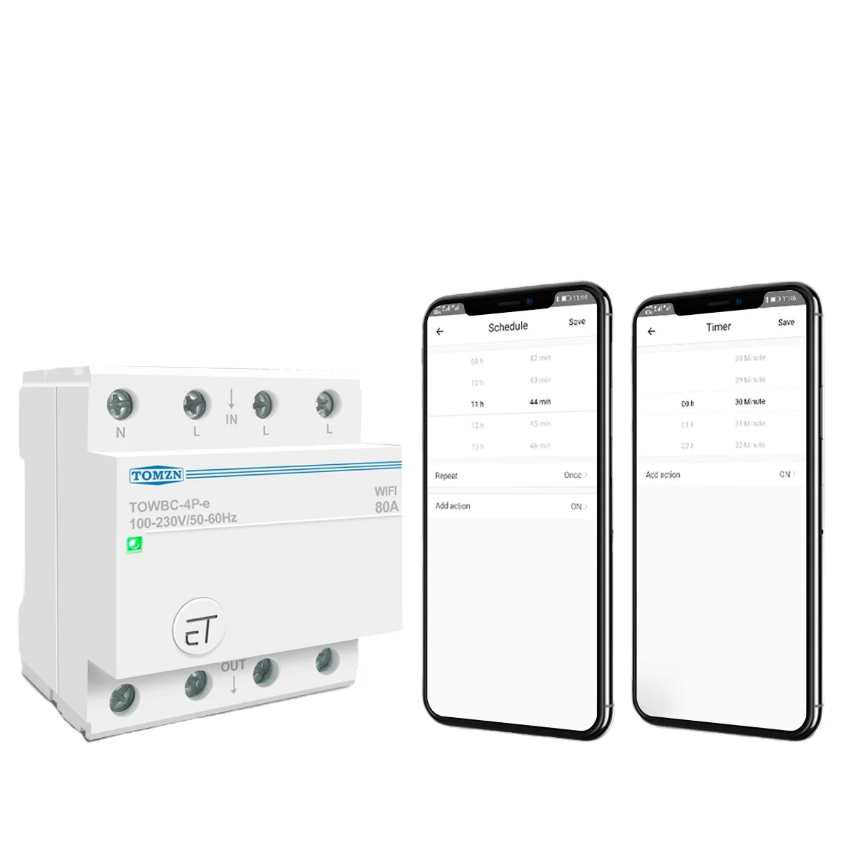 3 Phase 80A Din Rail WIFI Circuit Breaker Smart Switch Remote Control By Ewelink APP For Smart Home TOMZN Mcb Timer