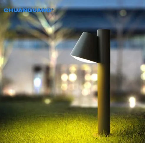 Aluminum Outdoor Bollard LED Lawn Light IP65 Waterproof Garden Lamp with Warm White CCT Energy Saving 220V Bronze Body
