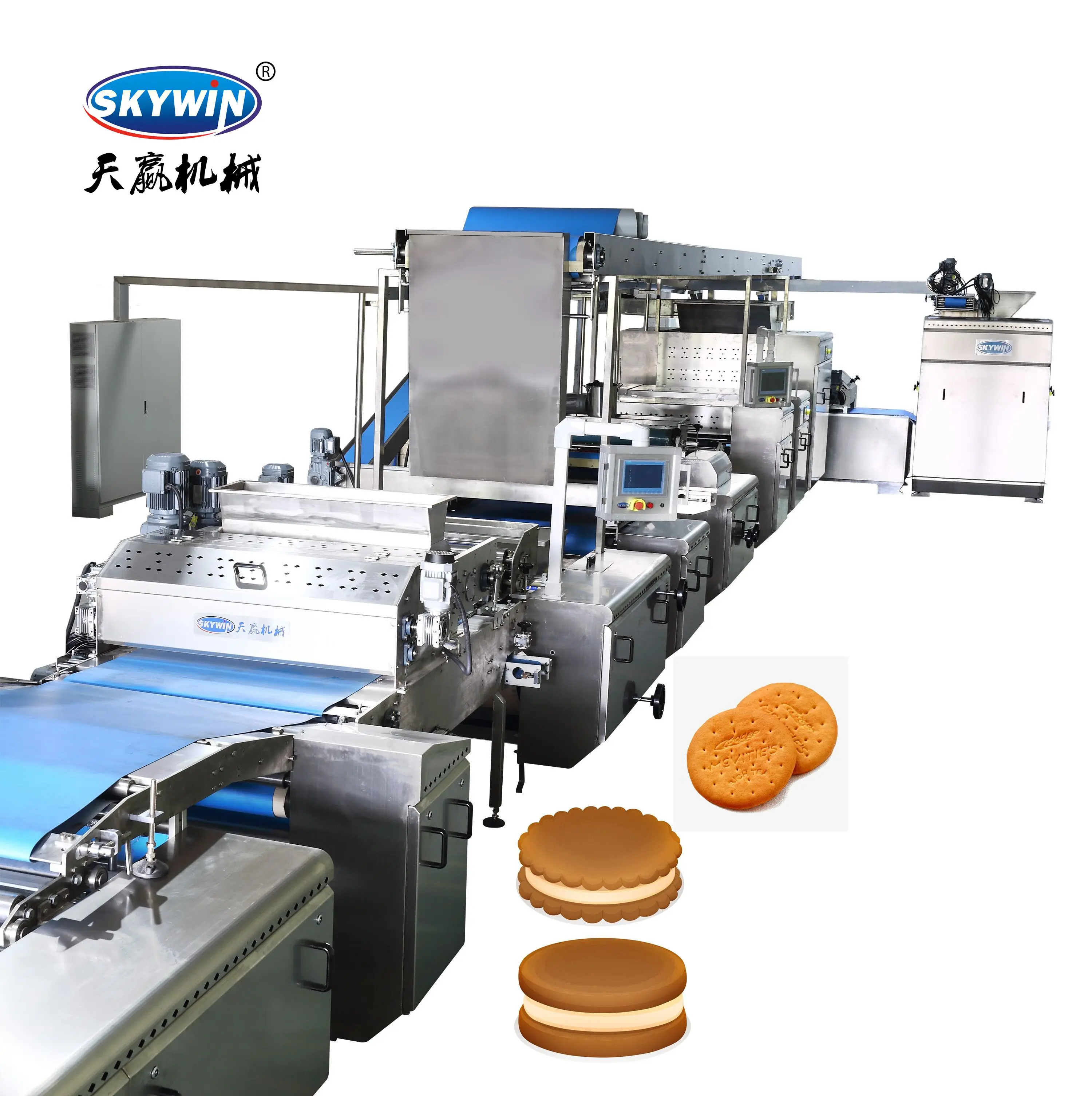 Hot Sales Cracker Bakery Biscuit Making Machine SKYWIN Brand Small Scale Commercial Biscuit Making Line