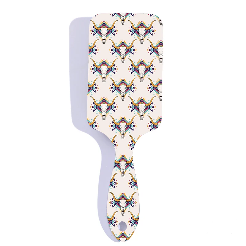 Custom Pattern Western Style Aztec Leopard Printed Hair Brushes Comb For Girl