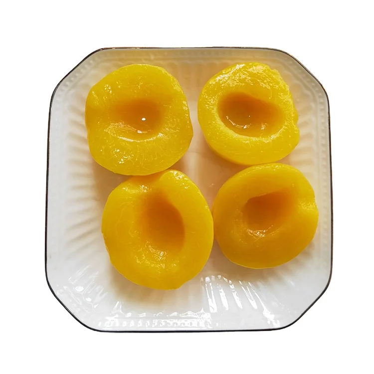 Hot selling snacks preserved canned fruits food slices canned yellow canned peaches