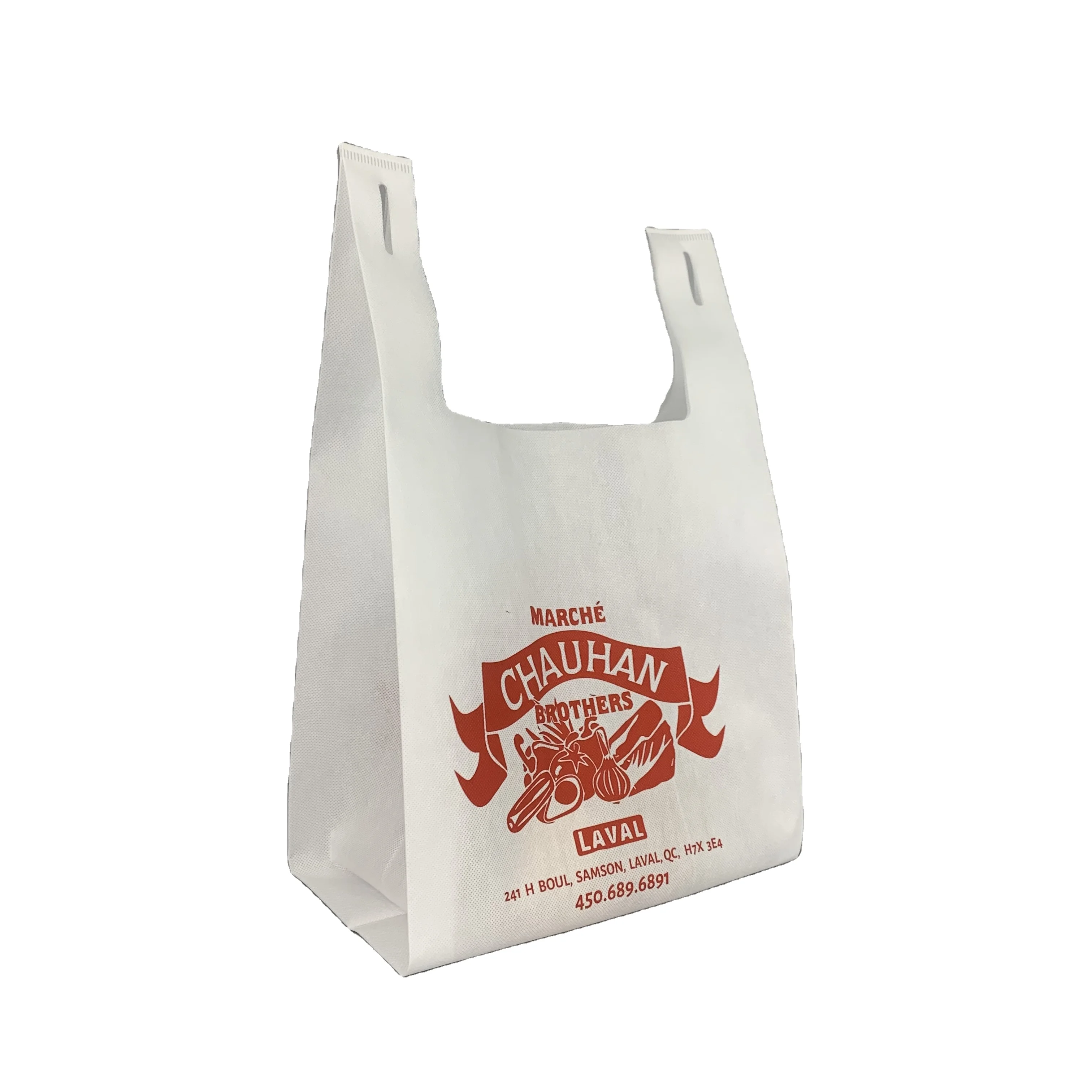 colorful high Quality Recycle Laminated luxury  Custom Shopping Handle PP Non Woven T-shirt Bag exported  to Canada for Package