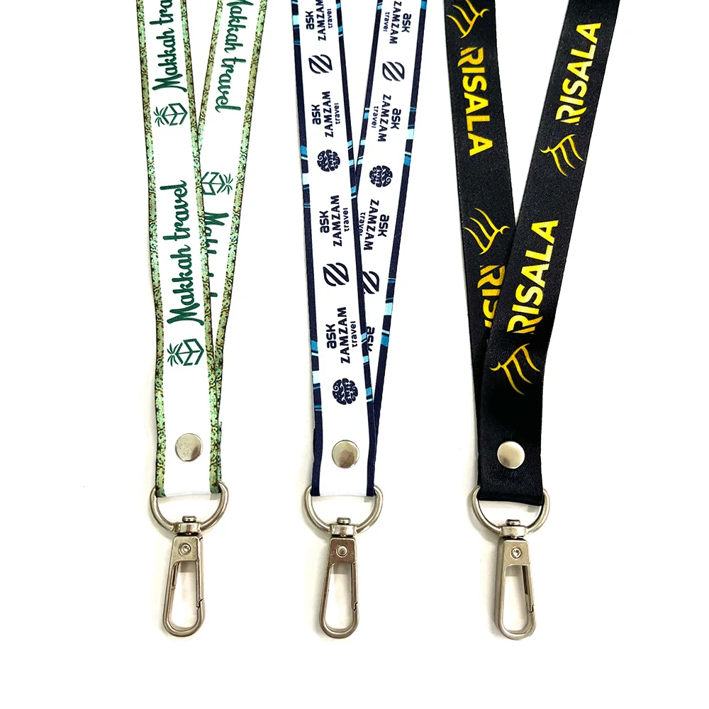 Custom Full Colors Lanyard With ID Card Badge Holder Sublimation Printing Custom Logo Polyester Neck Strap For Work