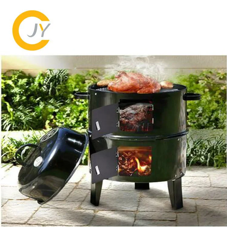 Portable Charcoal Barbecue Grill Smoker Bbq Grills 3 in 1 Outdoor Christmas Space Party Halloween Travel Chinese Beer Discount