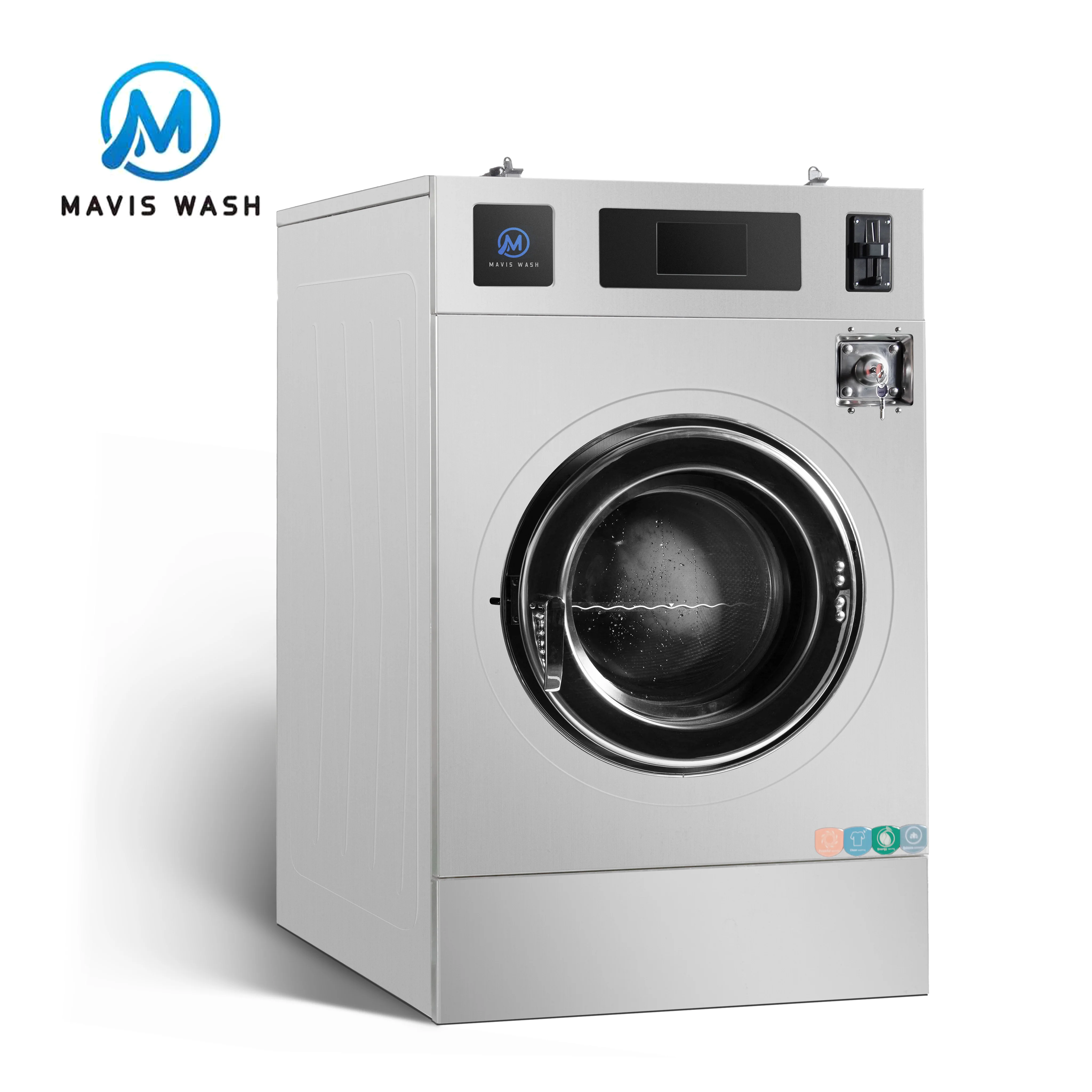 Professional 27KG 25KG Coin-Operated Commercial  Laundry Extractor Hard Mount Washing Machine With Build-in Soap Box