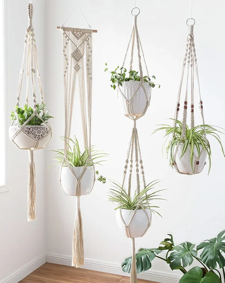 Wall Macrame Plant Hanging For Garden Pot Holder Hanger Garden Hanging Baskets
