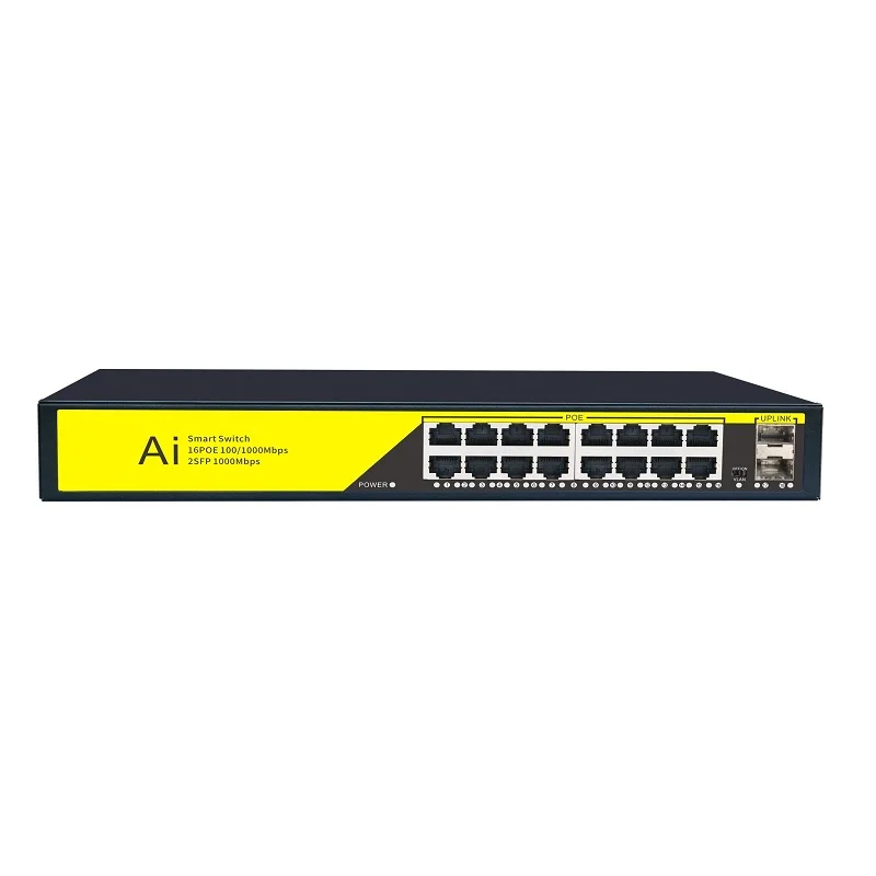 Hot selling OEM/ODM high quality 16ports full gigabit PoE switch for dahua ip camera