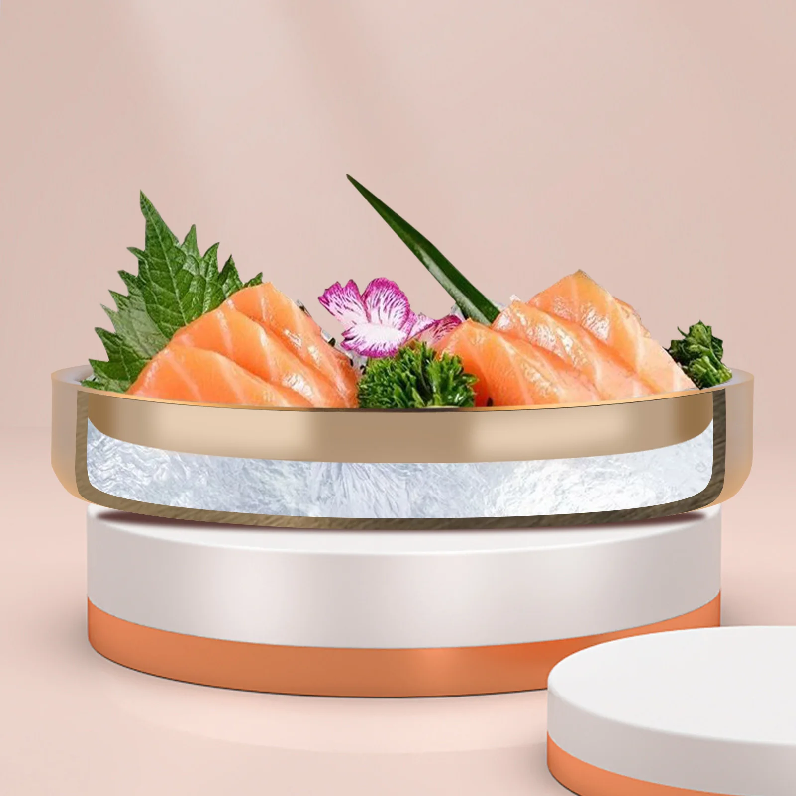 Food restaurant use Ice Plate Western Restaurant Food Salmon Seafood Sushi Serving Plate