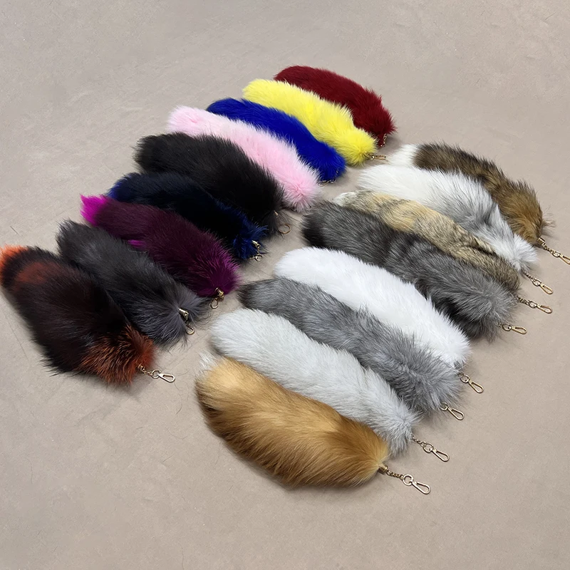 Wholesale Large Size Foxtail Fluffy Cheap Fox Fur Tail For Decoration Real Fox Tails