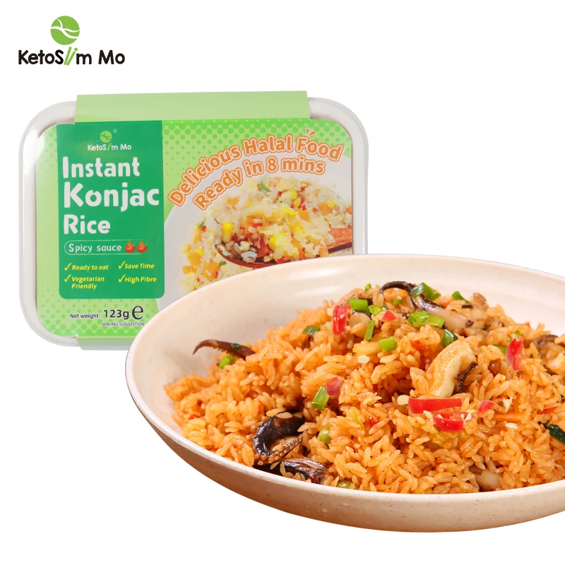 Meal Replacement Save Time Halal Spicy Sauce Keto Friendly Protein  Dried Konjac Rice Self Heating Shirataki Rice