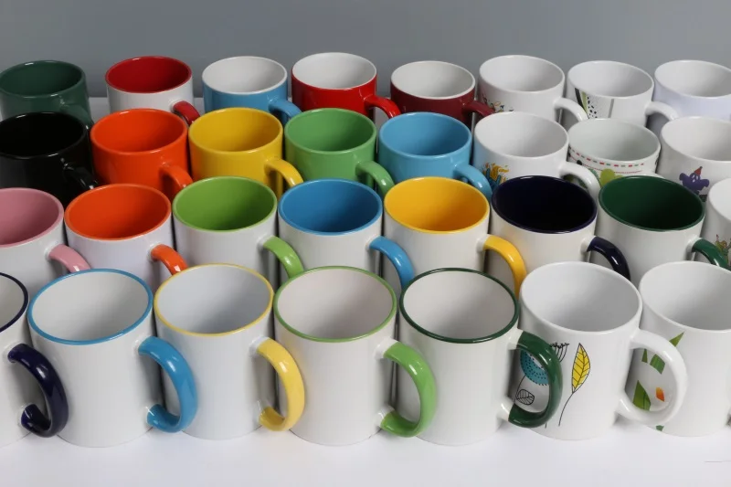 Al Maaly kinds of oz White Printing Custom blank Sublimation Mug Color glaze cup Ceramic Mug