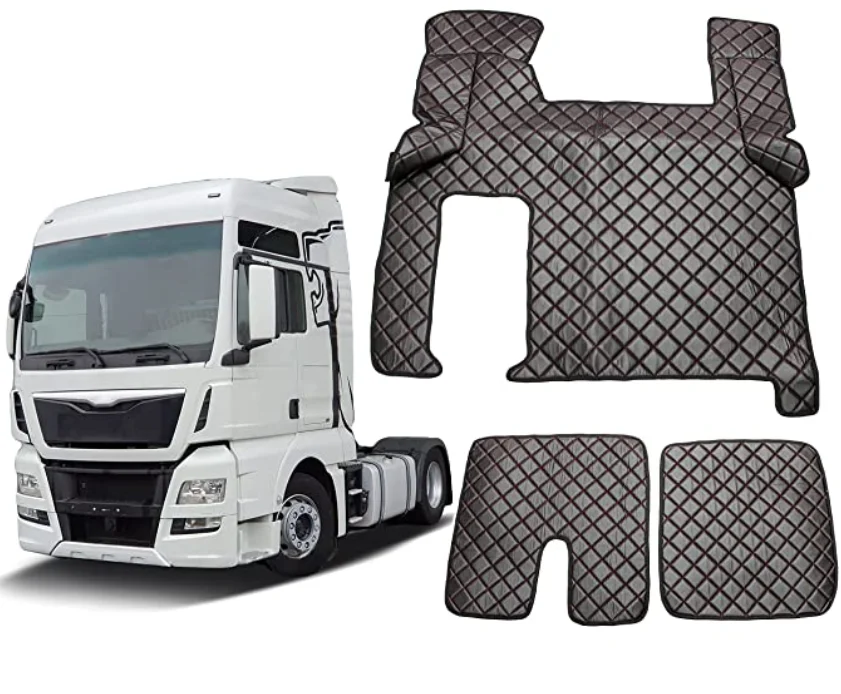 5D Truck Floor Zubehor Fussmattenset leather foot carpet auto accesorios  truck mats for Volvo FH 4 fh 5 scania Mercedes