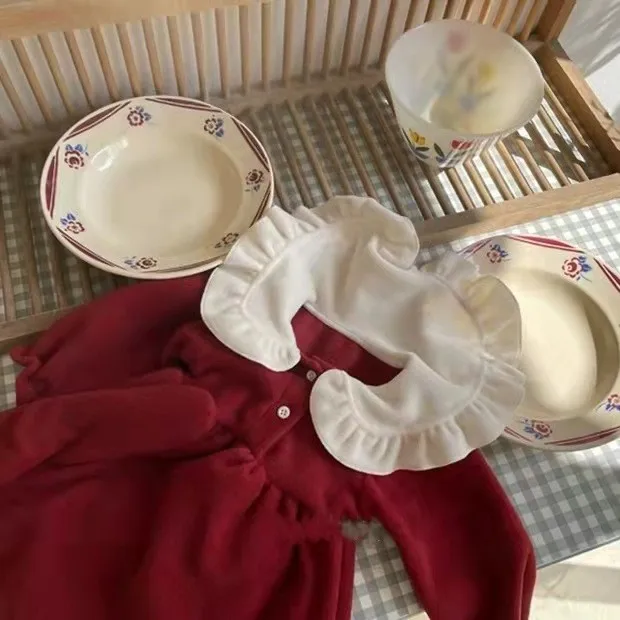 Newborn Infant Baby Girls Kids Winter spring Dress long Sleeve with fleece Ins plaid shirt baby girls party wear dress princess