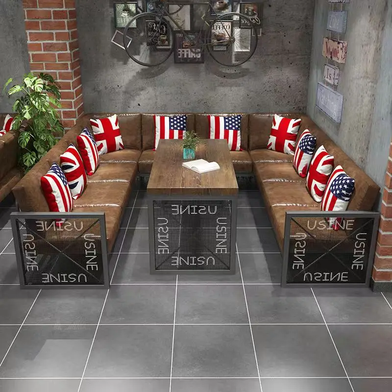 hot sale loft portable luxury industrial vintage kitchen wood dining bar restaurant table Restaurant Furniture Restaurant Booth