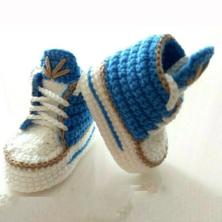 Factory Custom Wholesale Knitting Slippers Handmade Sneaker Baby Crochet Shoes Crochet Baby Booties