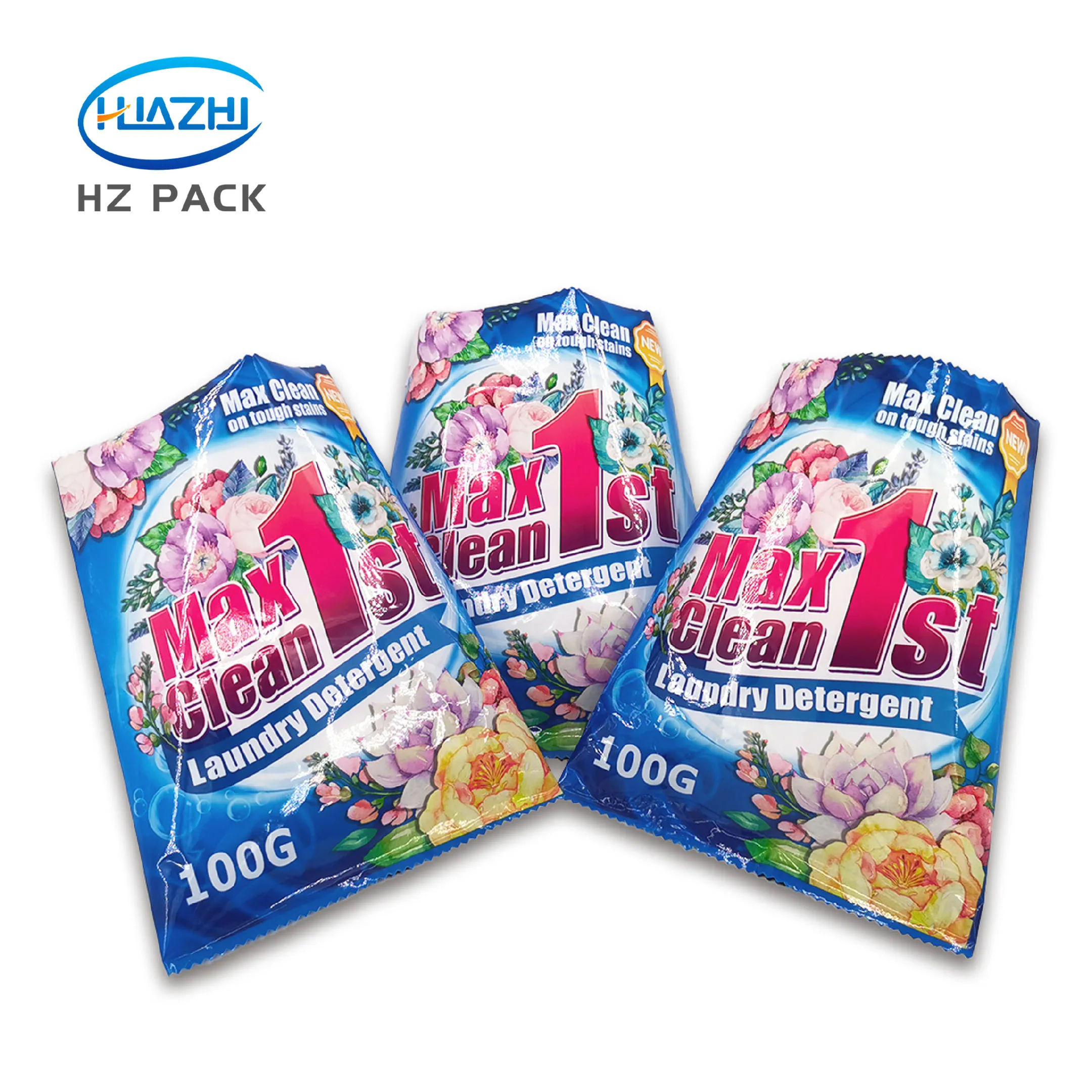 Custom 50g to 300g Flexible Plastic Packaging Film Roll Laundry Detergent Sachet Washing Powder Packaging Flim Roll Stock
