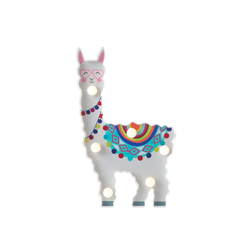 Cheap Led Horse Mermaid Cartoon Lights Christmas Holiday Kid Birthday Lights Lovely Fairy Room Decoration Night Lamp