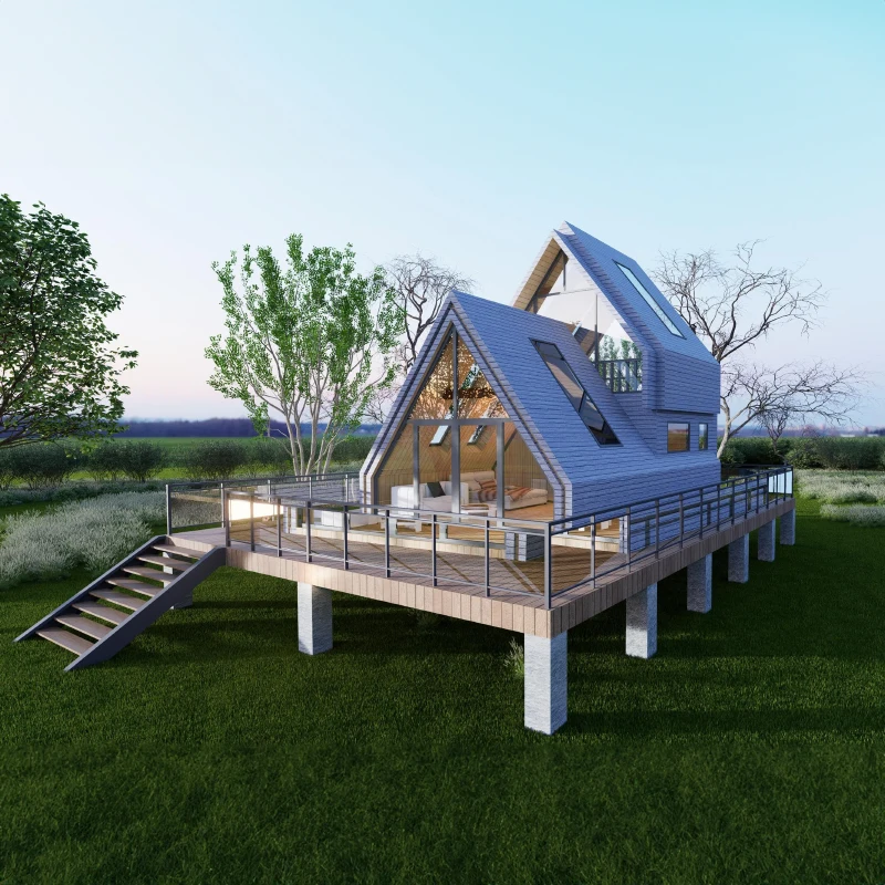 Prefabricated House Low Cost Modern Wind and Earthquake Resistance Prefab Homes Wood Cabin House for Hotel