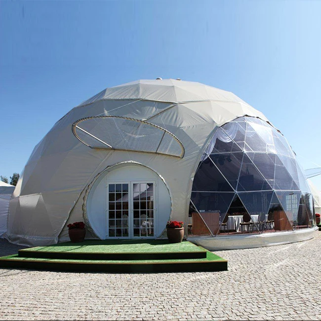 Yatuzhuofan Outdoor PVC Garden Igloo  waterproof luxury family glamping tent geodesic  dome for sale accommodation tent