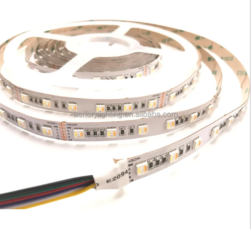 Benory Factory 5050smd 5 in 1 RGBCCT 96leds/M 36W/M KNX Dali PWM DMX512 LOXONE Dimmer 24V Smart flexible LED Strip light