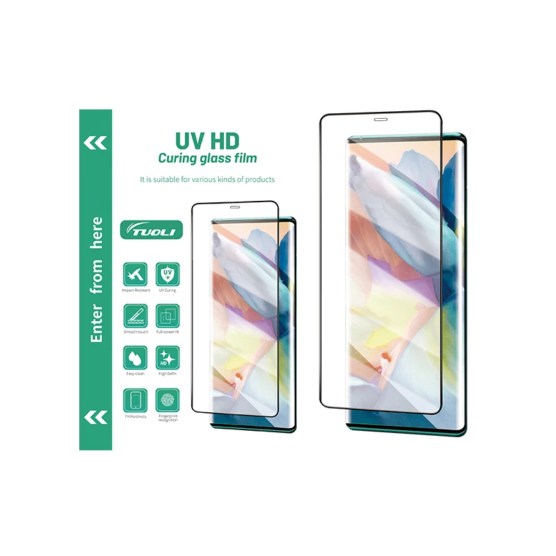 Алмазное стекло TUOLI X9H качество 1812cmUVHD отверждаемая стеклянная пленка для iphone