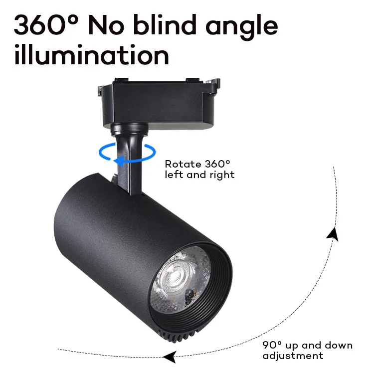 beam angle changeable focus adjustable LED COB Track Spot Light with zoom for art gallery museum lighting